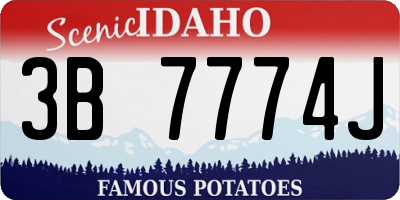 ID license plate 3B7774J