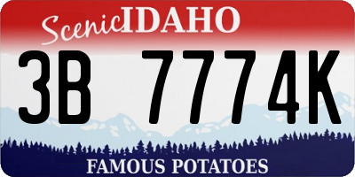 ID license plate 3B7774K