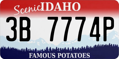 ID license plate 3B7774P