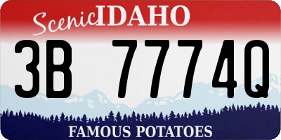 ID license plate 3B7774Q