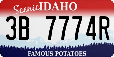 ID license plate 3B7774R