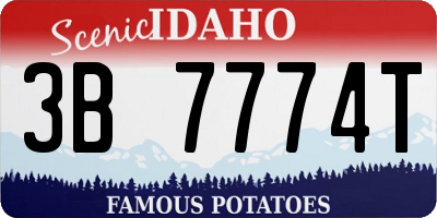 ID license plate 3B7774T