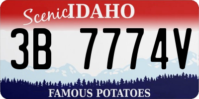 ID license plate 3B7774V