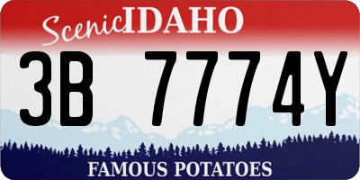 ID license plate 3B7774Y