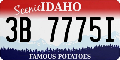 ID license plate 3B7775I