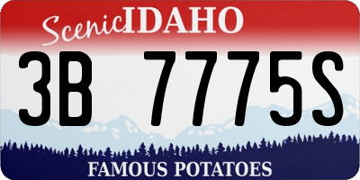ID license plate 3B7775S