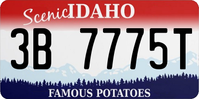 ID license plate 3B7775T