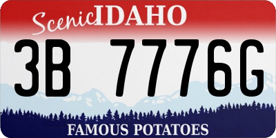 ID license plate 3B7776G
