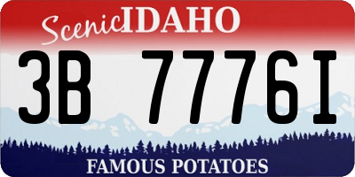 ID license plate 3B7776I