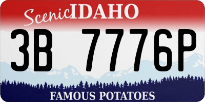 ID license plate 3B7776P