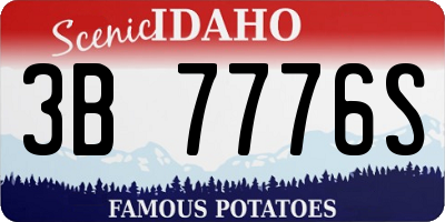 ID license plate 3B7776S