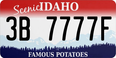 ID license plate 3B7777F