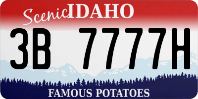 ID license plate 3B7777H