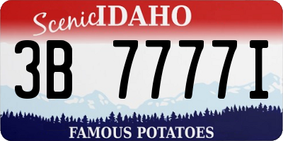ID license plate 3B7777I