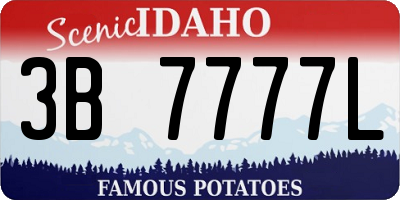 ID license plate 3B7777L
