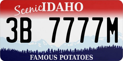 ID license plate 3B7777M