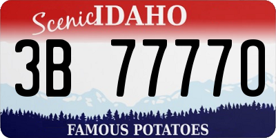 ID license plate 3B7777O