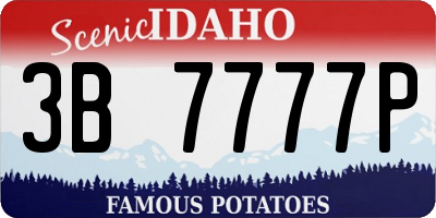 ID license plate 3B7777P