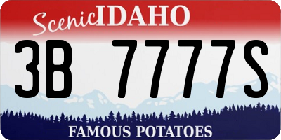 ID license plate 3B7777S