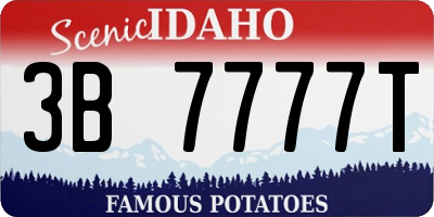 ID license plate 3B7777T