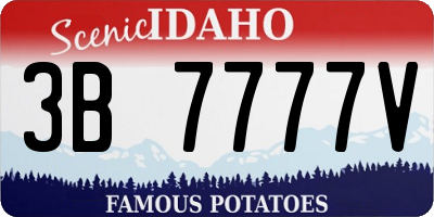 ID license plate 3B7777V