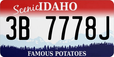 ID license plate 3B7778J