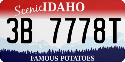 ID license plate 3B7778T