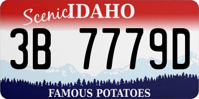ID license plate 3B7779D