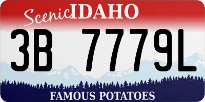 ID license plate 3B7779L