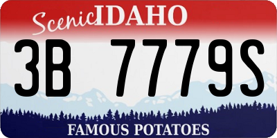 ID license plate 3B7779S