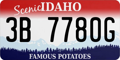 ID license plate 3B7780G
