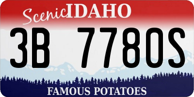 ID license plate 3B7780S