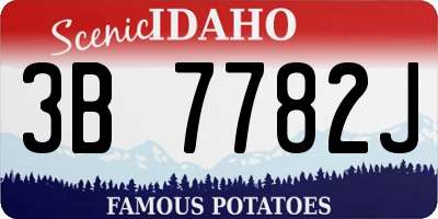 ID license plate 3B7782J