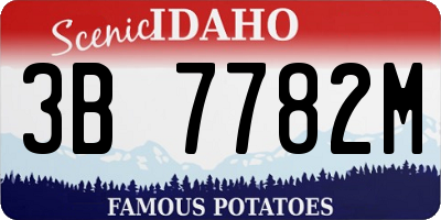 ID license plate 3B7782M