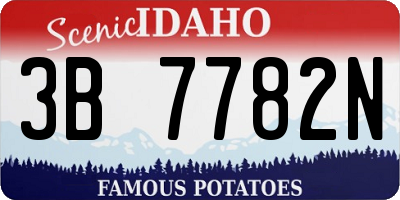 ID license plate 3B7782N