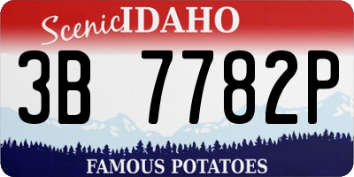 ID license plate 3B7782P