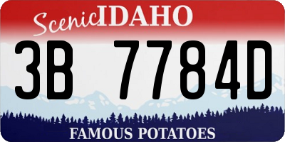 ID license plate 3B7784D