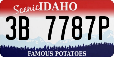 ID license plate 3B7787P