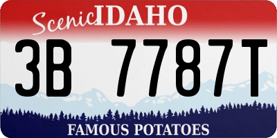 ID license plate 3B7787T
