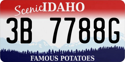 ID license plate 3B7788G