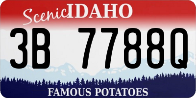 ID license plate 3B7788Q