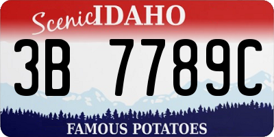 ID license plate 3B7789C