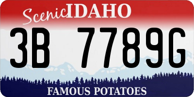 ID license plate 3B7789G