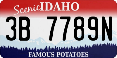 ID license plate 3B7789N
