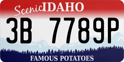 ID license plate 3B7789P