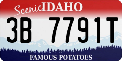 ID license plate 3B7791T