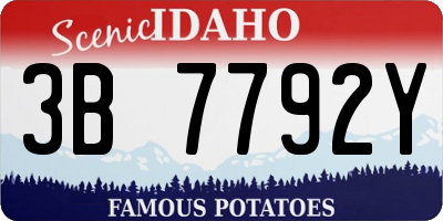 ID license plate 3B7792Y