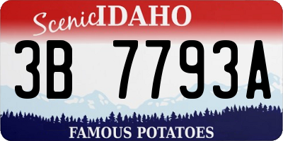 ID license plate 3B7793A