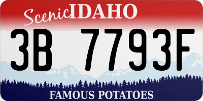 ID license plate 3B7793F