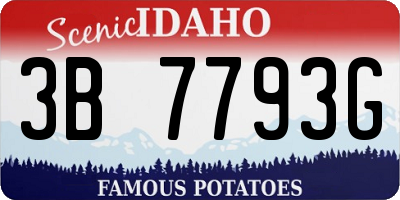 ID license plate 3B7793G